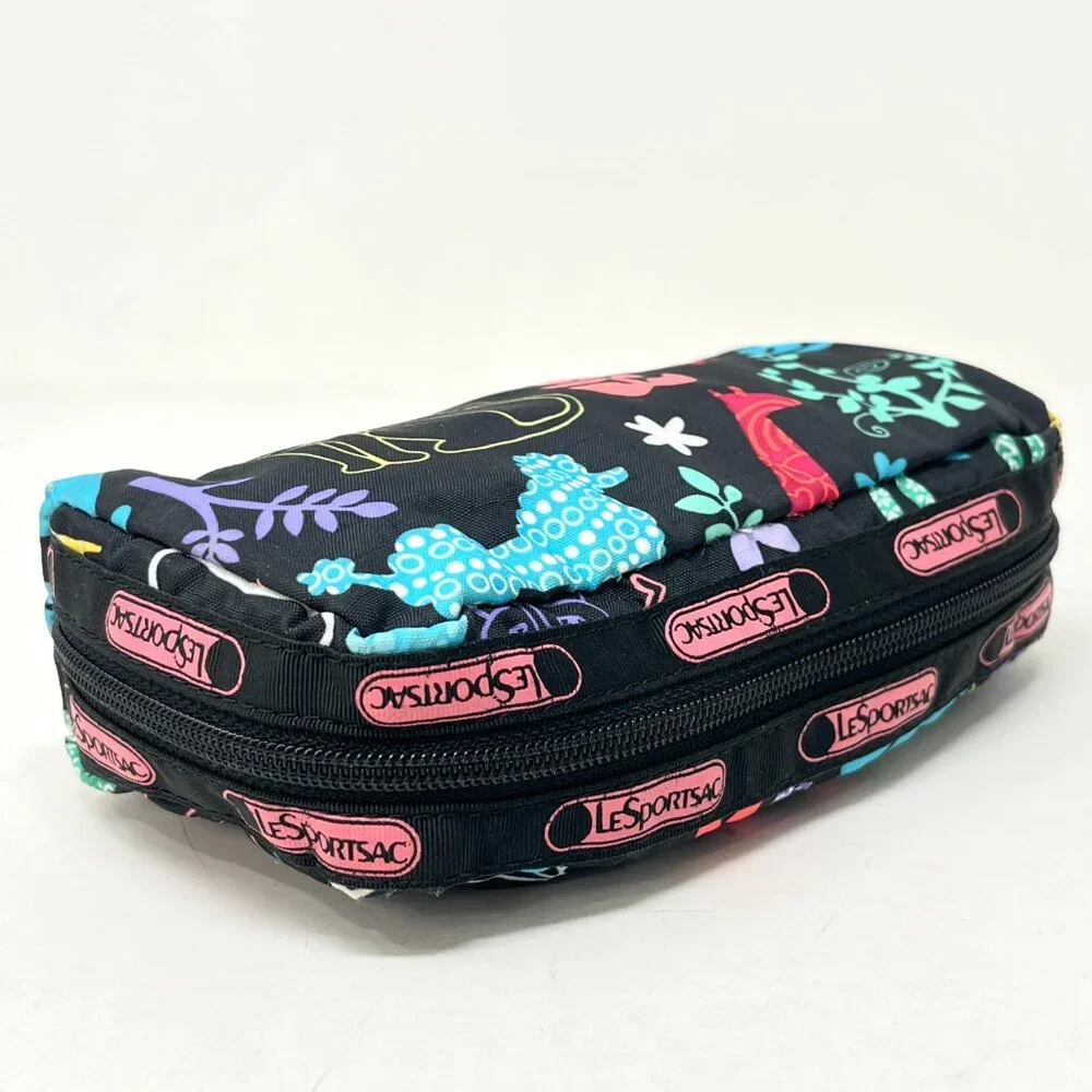 LeSportsac Animal Print Small Rectangular Cosmetic Bag Make-Up Pouch - Picture 3 of 10